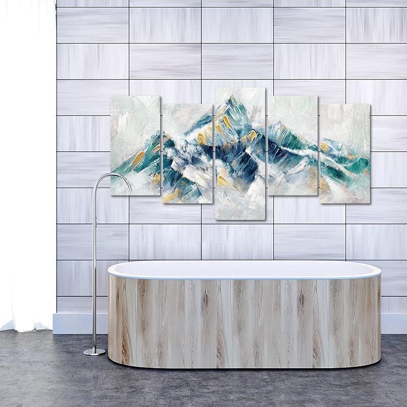 5 Piece Abstract Mountain Canvas Wall Art-Original Frame