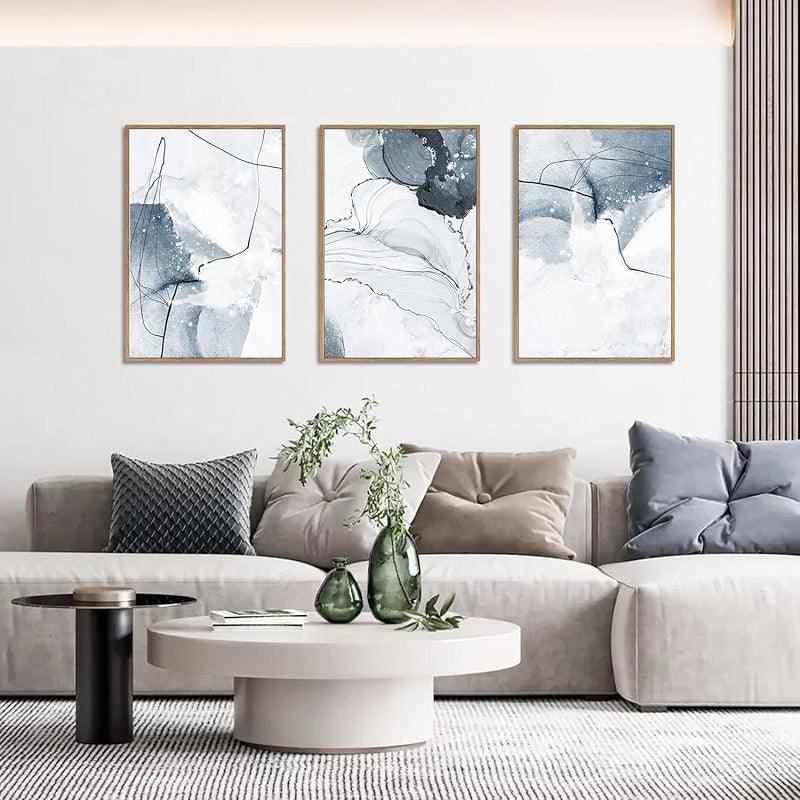 5 Pieces Textured Landscape Abstract Wall Art-Original Frame