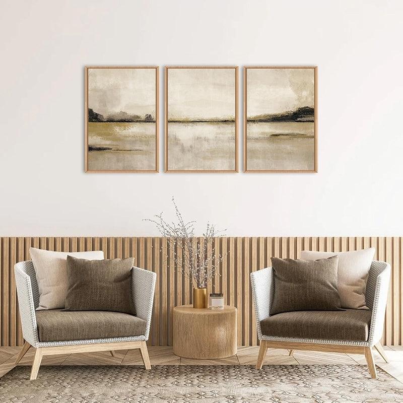 5 Pieces Textured Landscape Abstract Wall Art-Original Frame