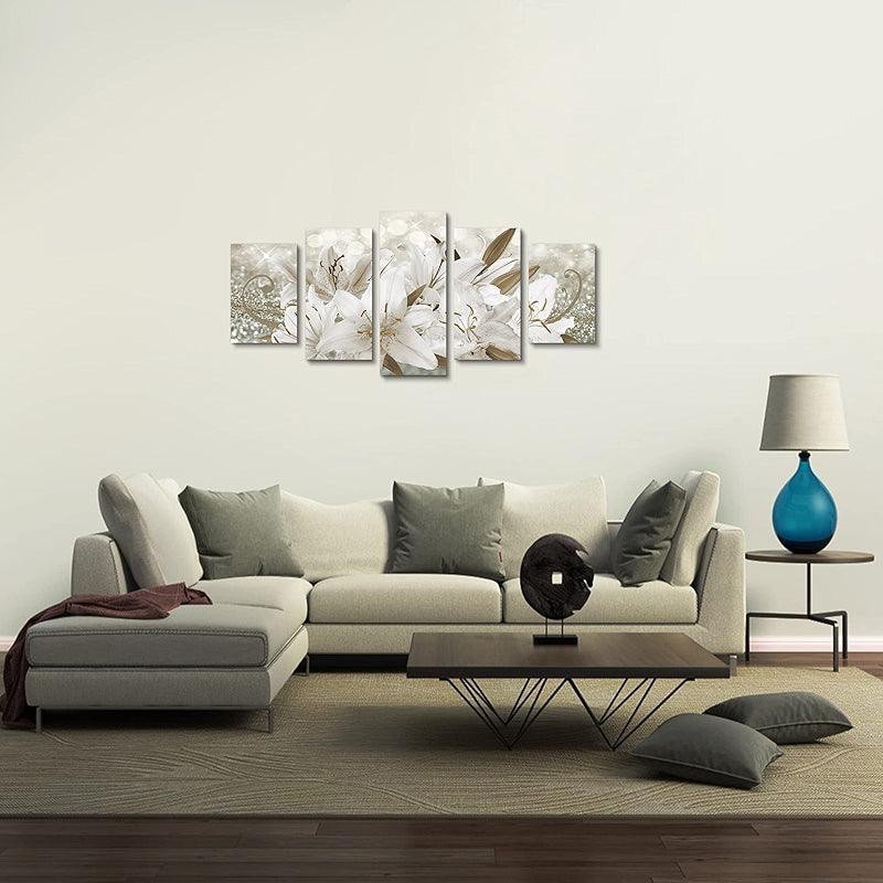 Orchid Flowers Canvas Print Abstract Floral Artwork-Original Frame