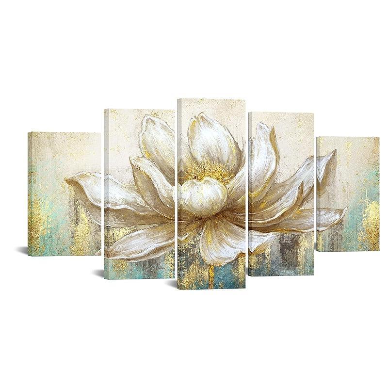 Lotus Flower Blooming Canvas Wall Art Set-Original Frame