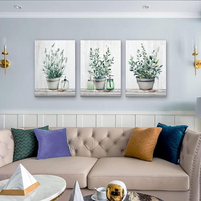 Abstract Mountain Forest Landscapes Canvas Wall Art Set-Original Frame