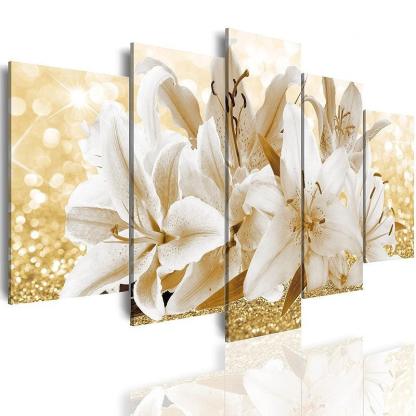 Orchid Flowers Canvas Print Abstract Floral Artwork-Original Frame