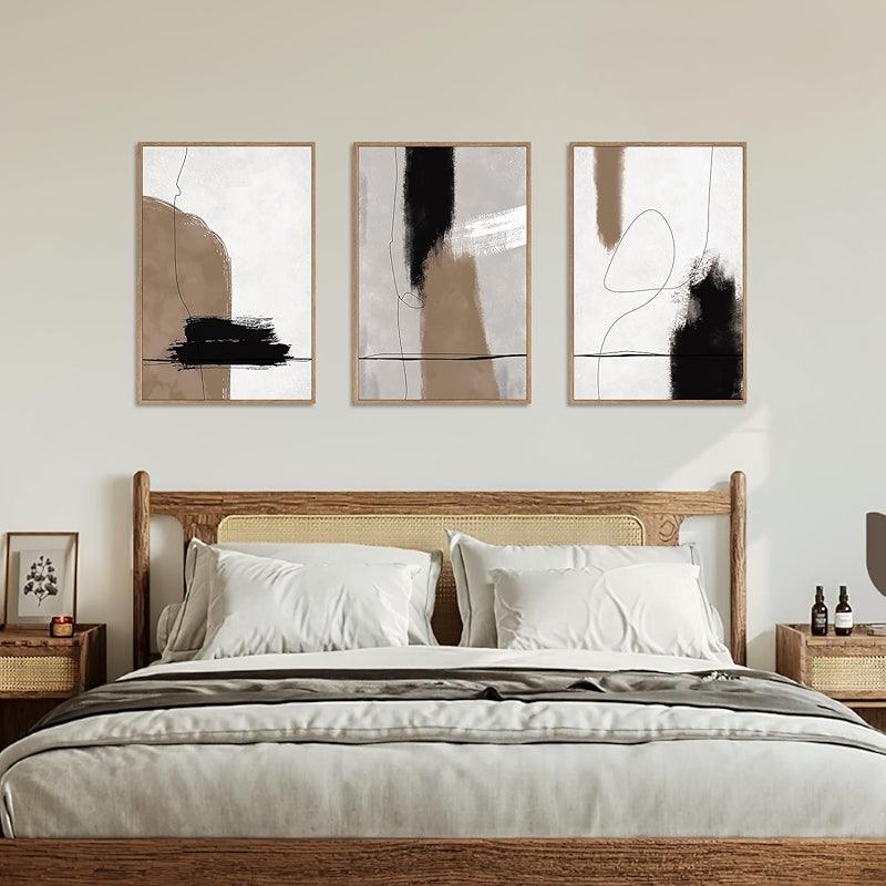 5 Pieces Textured Landscape Abstract Wall Art-Original Frame