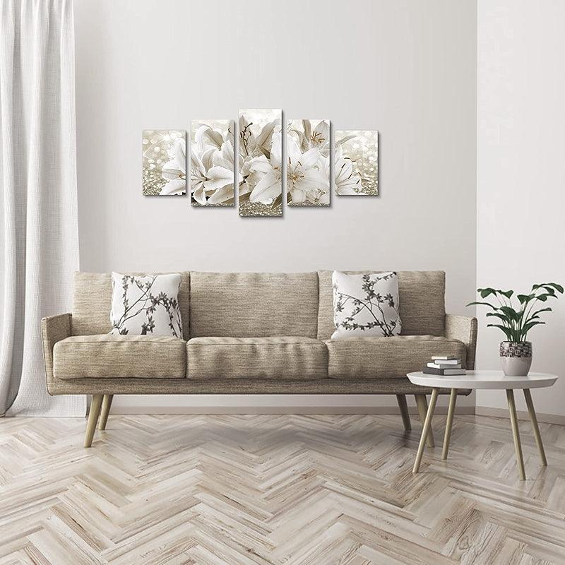 Orchid Flowers Canvas Print Abstract Floral Artwork-Original Frame