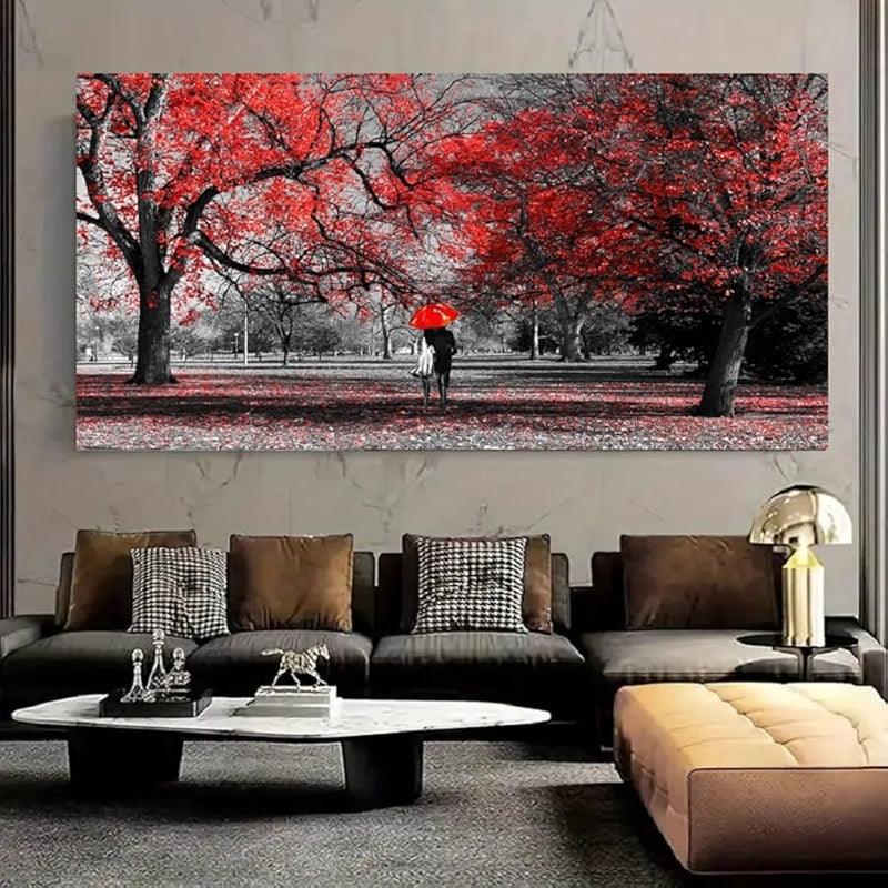 Umbrella Walk And Sea Wall Art-Original Frame