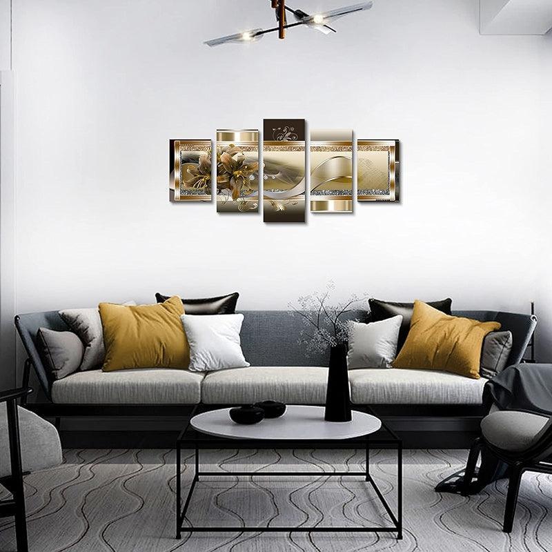 Orchid Flowers Canvas Print Abstract Floral Artwork-Original Frame