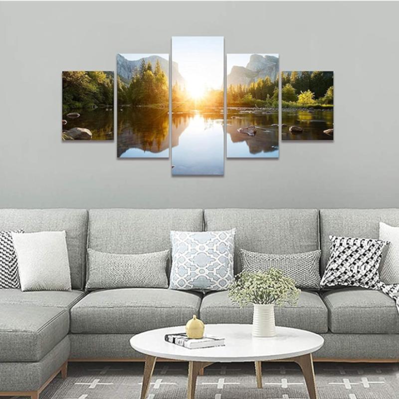 Mountain Grand Teton Canvas Paintings Posters-Original Frame