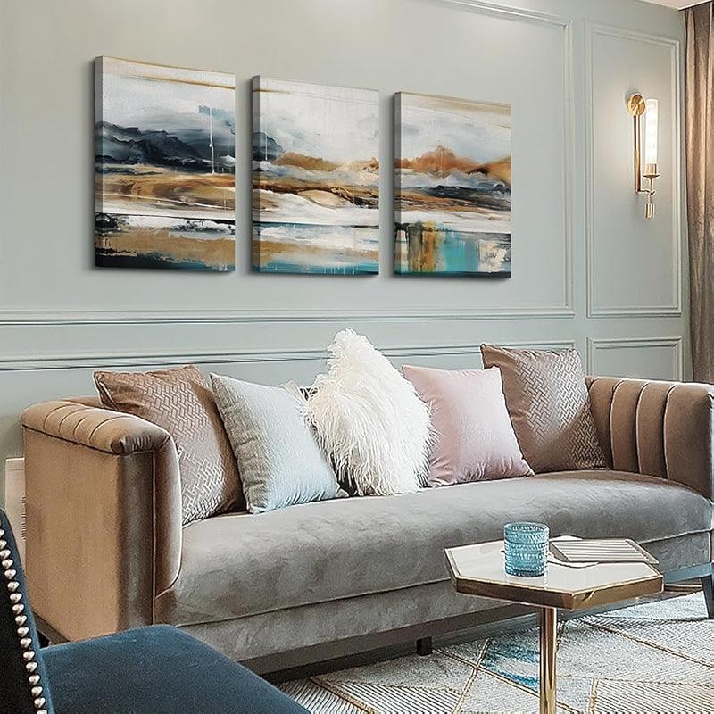 Abstract Mountain Forest Landscapes Canvas Wall Art Set-Original Frame