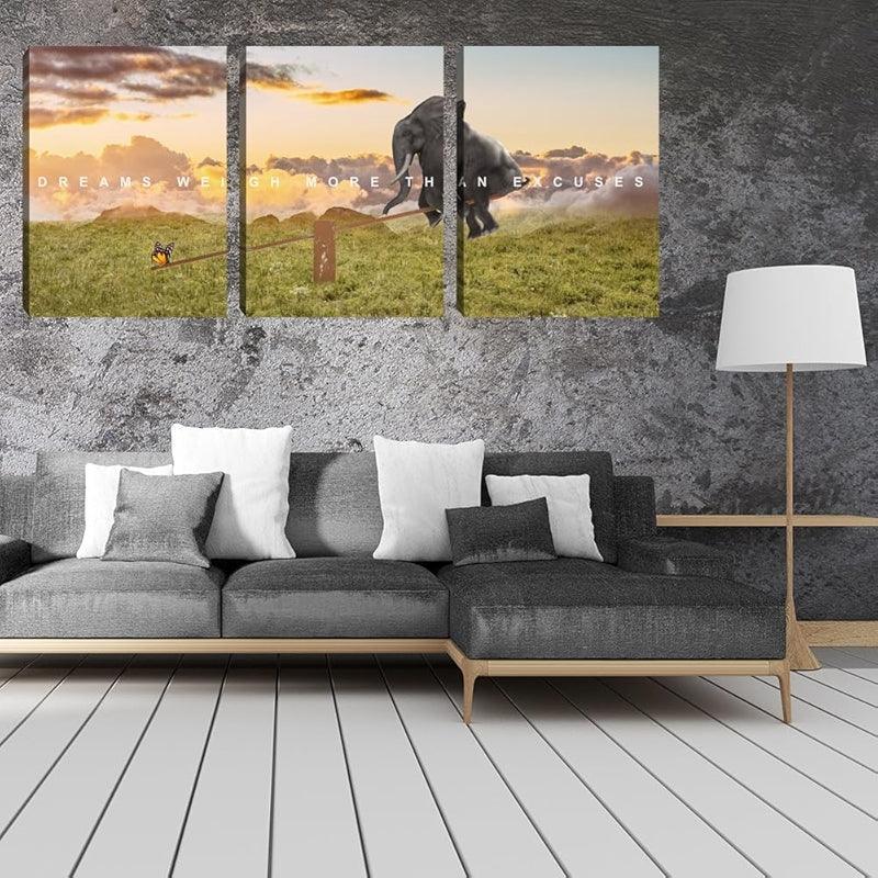 Inspirational Wall Art Canvas Set For Motivation And Success-Original Frame