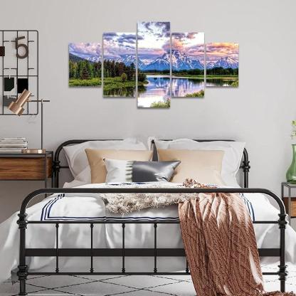 Mountain Grand Teton Canvas Paintings Posters-Original Frame