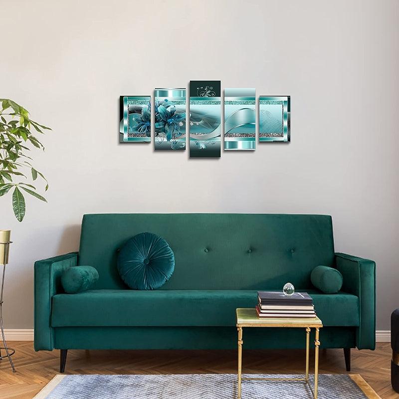 Orchid Flowers Canvas Print Abstract Floral Artwork-Original Frame