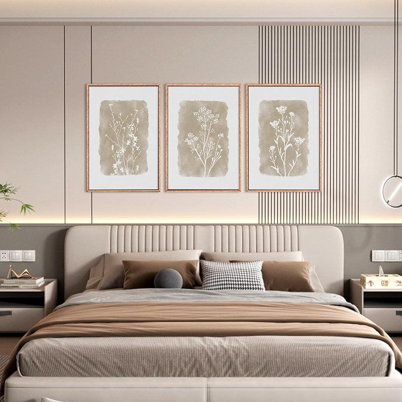 Boho Framed Canvas Wall Art Set Abstract Geometric Decor-Original Frame