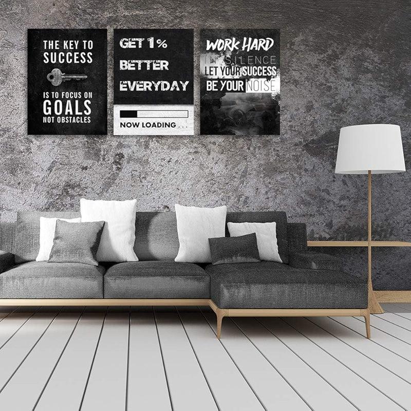 Inspirational Wall Art Canvas Set For Motivation And Success-Original Frame