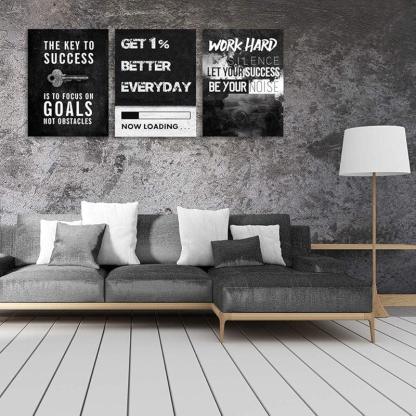 Inspirational Wall Art Canvas Set For Motivation And Success-Original Frame