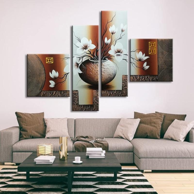 Decorative Floral Canvas Artwork Set-Original Frame