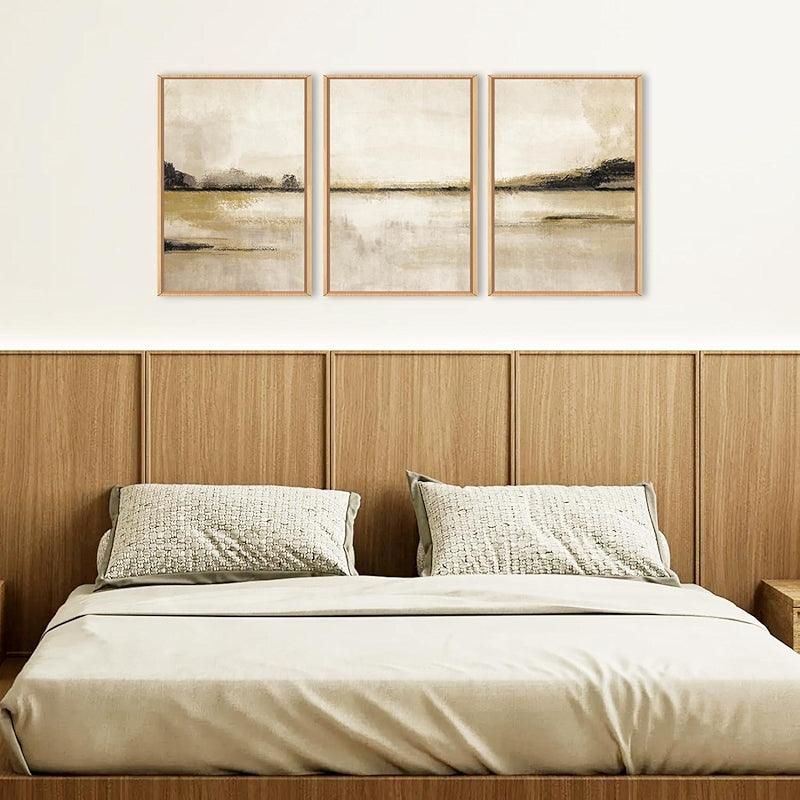 5 Pieces Textured Landscape Abstract Wall Art-Original Frame