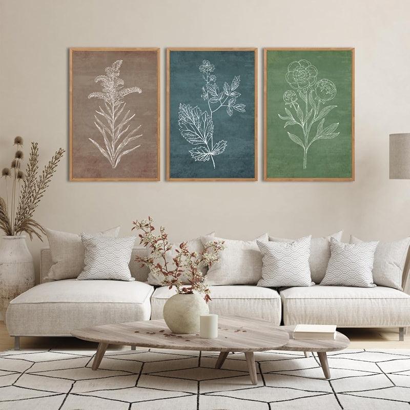 Neutral Botanical Plant Canvas Art Set Of Six-Original Frame