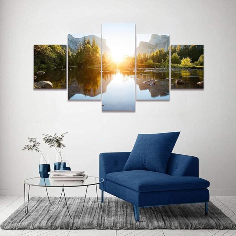 Mountain Grand Teton Canvas Paintings Posters-Original Frame