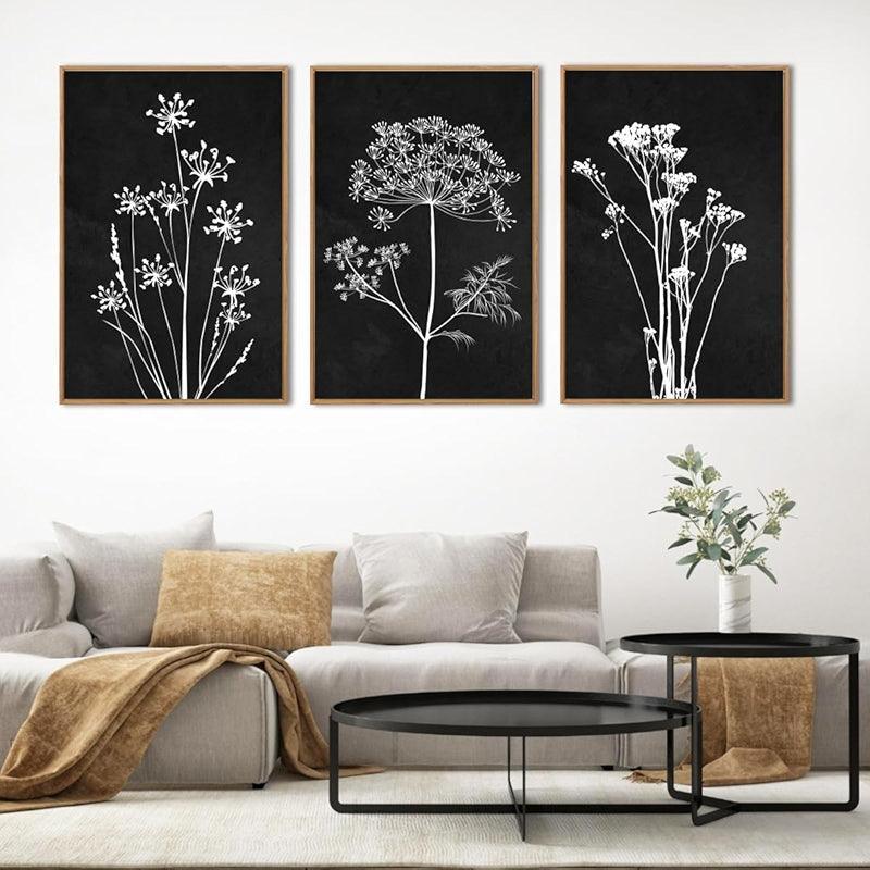 Neutral Botanical Plant Canvas Art Set Of Six-Original Frame