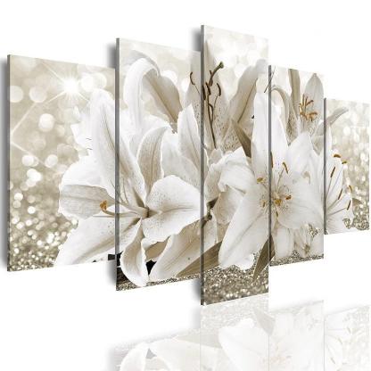 Orchid Flowers Canvas Print Abstract Floral Artwork-Original Frame