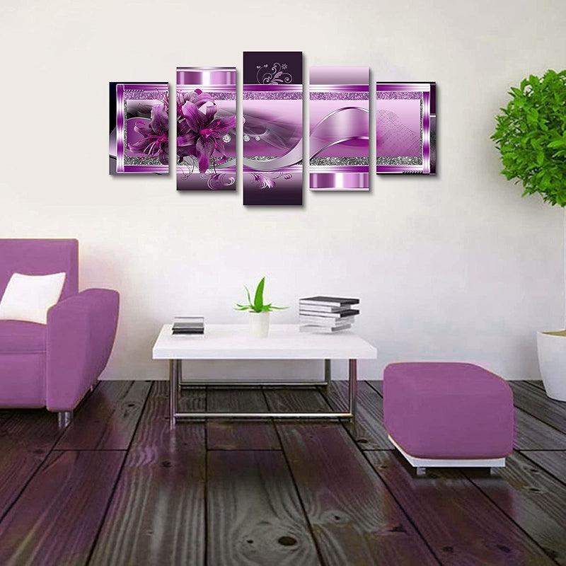 Orchid Flowers Canvas Print Abstract Floral Artwork-Original Frame