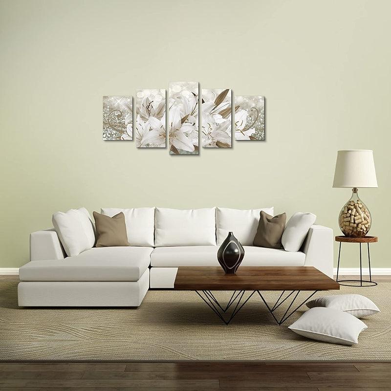 Orchid Flowers Canvas Print Abstract Floral Artwork-Original Frame