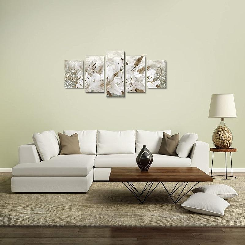 Orchid Flowers Canvas Print Abstract Floral Artwork-Original Frame