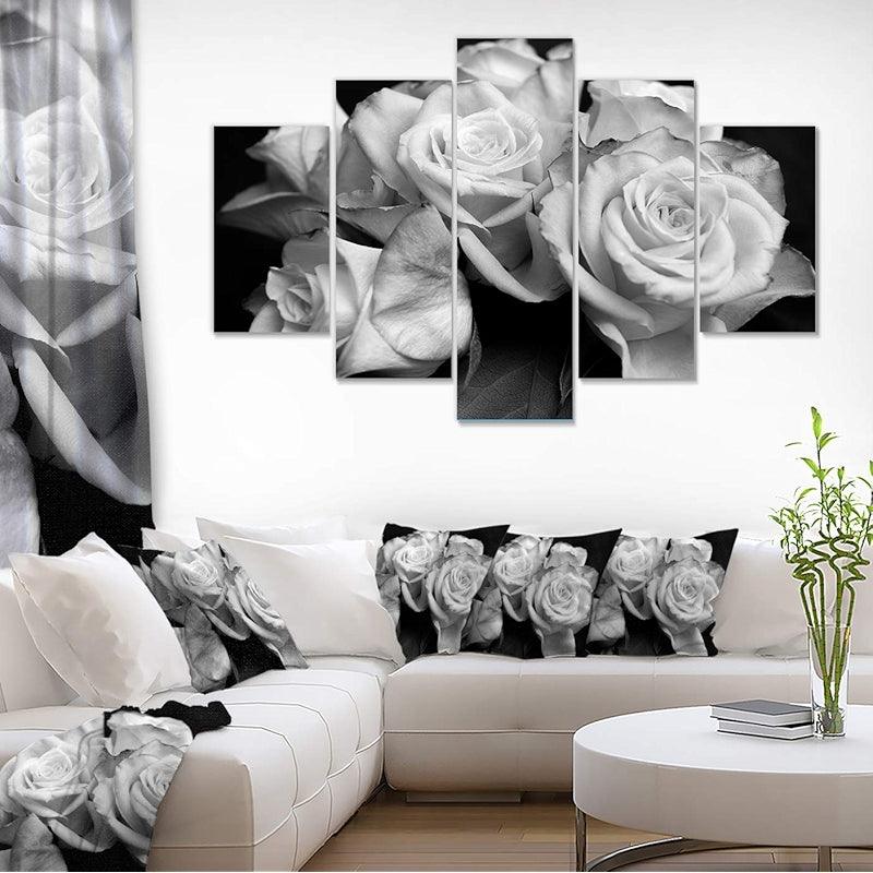 Bunch Of Roses Floral Canvas Art Print-Original Frame