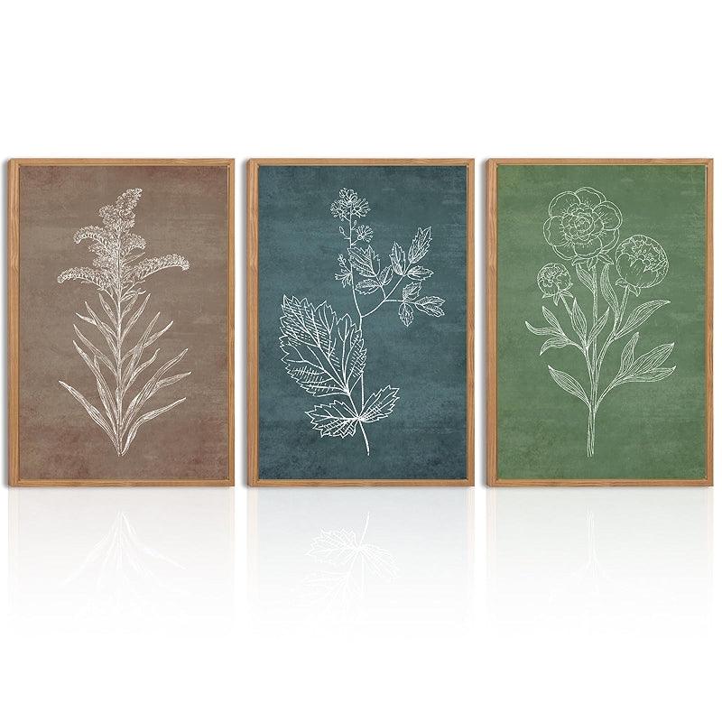 Neutral Botanical Plant Canvas Art Set Of Six-Original Frame