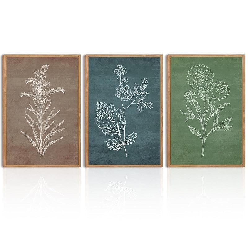 Neutral Botanical Plant Canvas Art Set Of Six-Original Frame