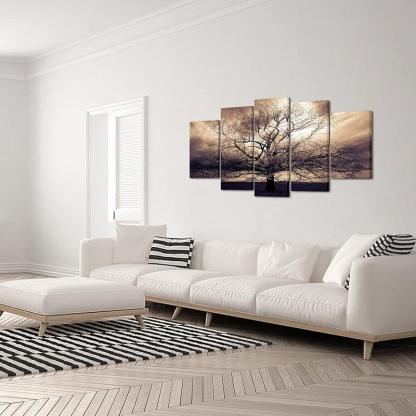 Majestic Oak Tree Canvas Wall Art Set-Original Frame