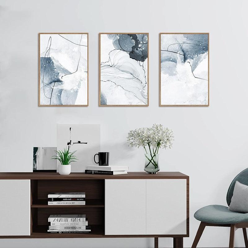 5 Pieces Textured Landscape Abstract Wall Art-Original Frame