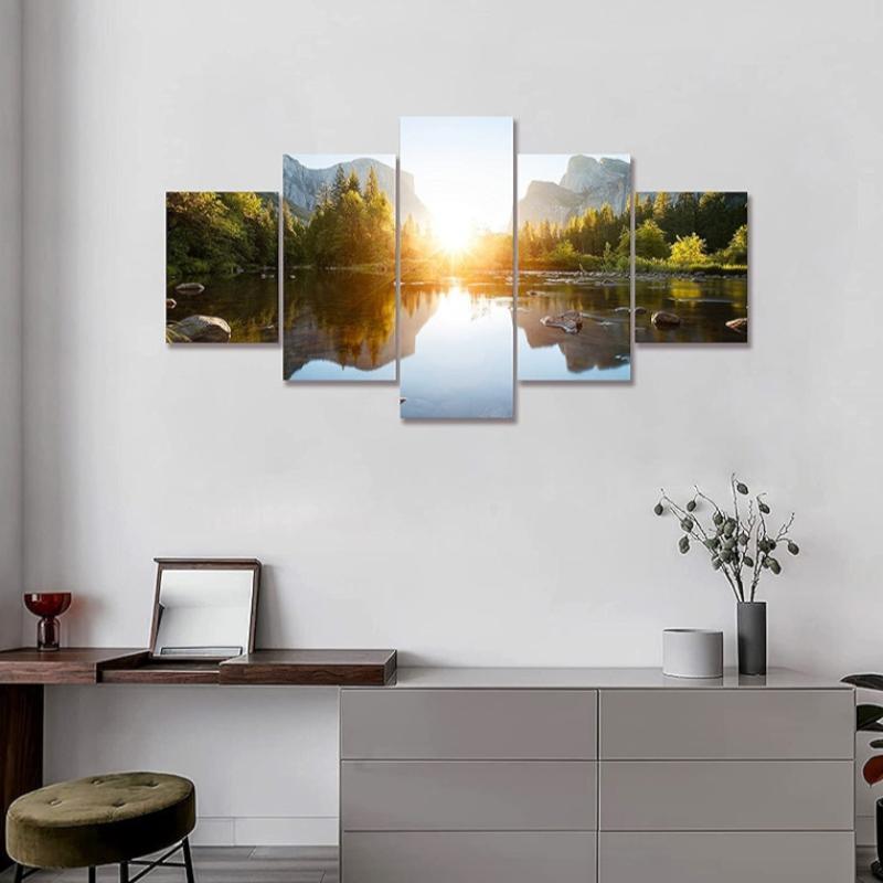 Mountain Grand Teton Canvas Paintings Posters-Original Frame