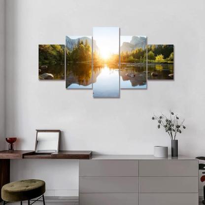Mountain Grand Teton Canvas Paintings Posters-Original Frame