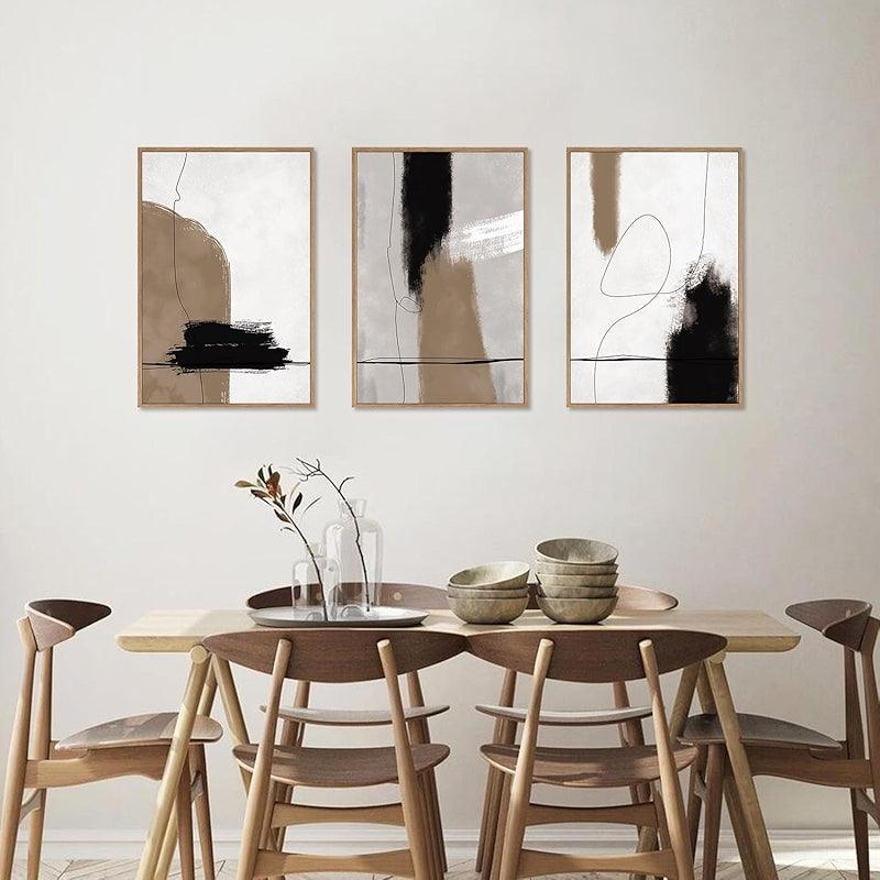 5 Pieces Textured Landscape Abstract Wall Art-Original Frame