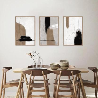 5 Pieces Textured Landscape Abstract Wall Art-Original Frame