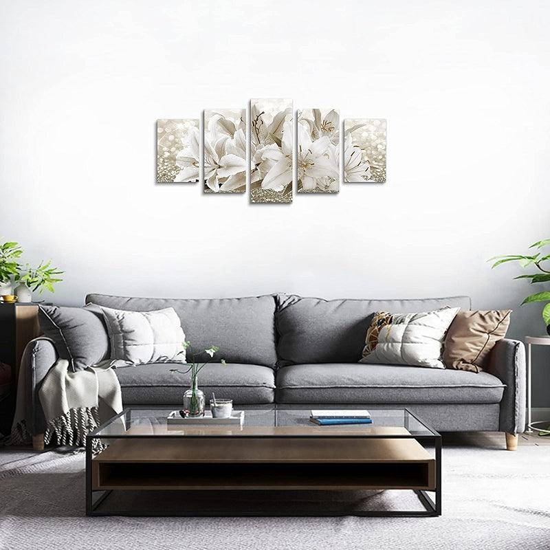 Orchid Flowers Canvas Print Abstract Floral Artwork-Original Frame