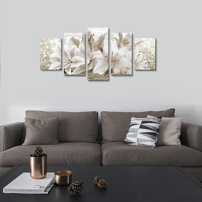 Orchid Flowers Canvas Print Abstract Floral Artwork-Original Frame