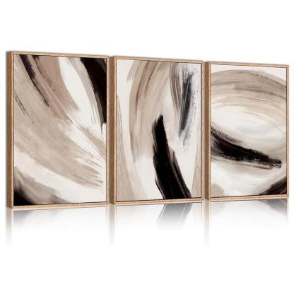 5 Pieces Textured Landscape Abstract Wall Art-Original Frame