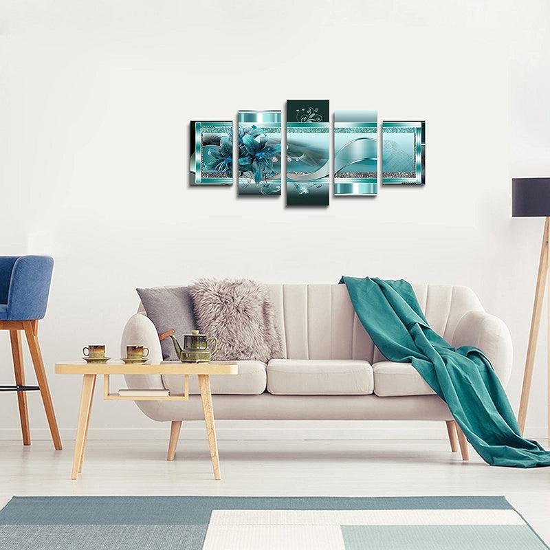 Orchid Flowers Canvas Print Abstract Floral Artwork-Original Frame