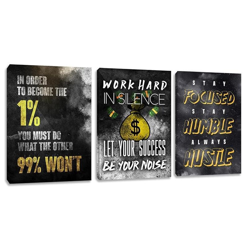 Inspirational Wall Art Canvas Set For Motivation And Success-Original Frame