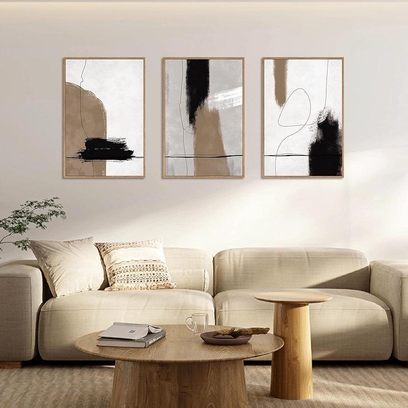 5 Pieces Textured Landscape Abstract Wall Art-Original Frame