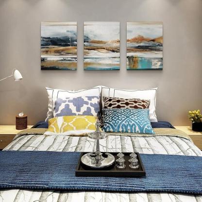 Abstract Mountain Forest Landscapes Canvas Wall Art Set-Original Frame