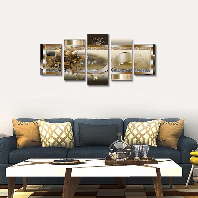 Orchid Flowers Canvas Print Abstract Floral Artwork-Original Frame