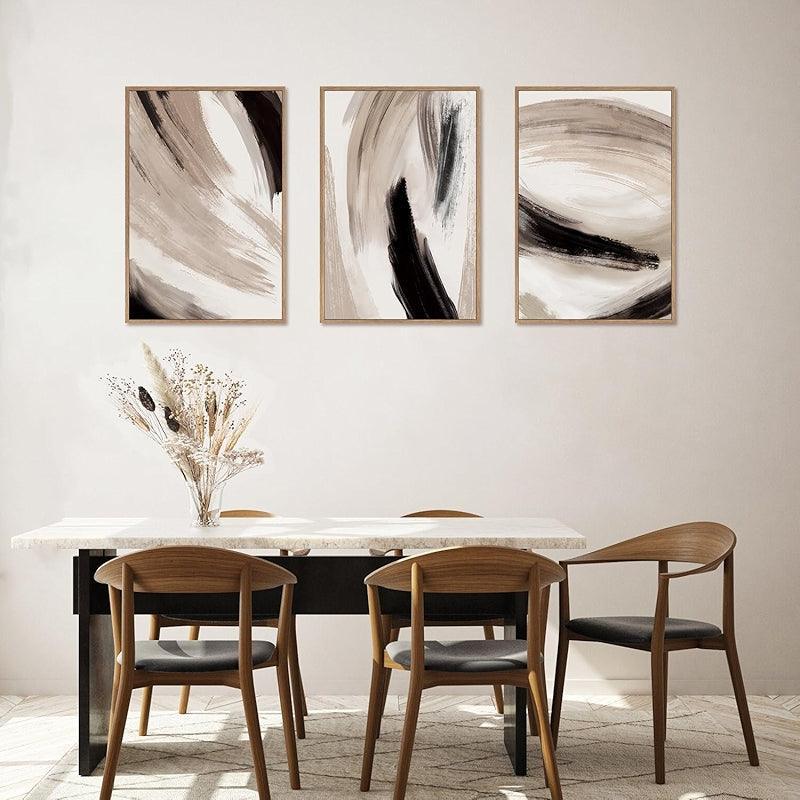 5 Pieces Textured Landscape Abstract Wall Art-Original Frame