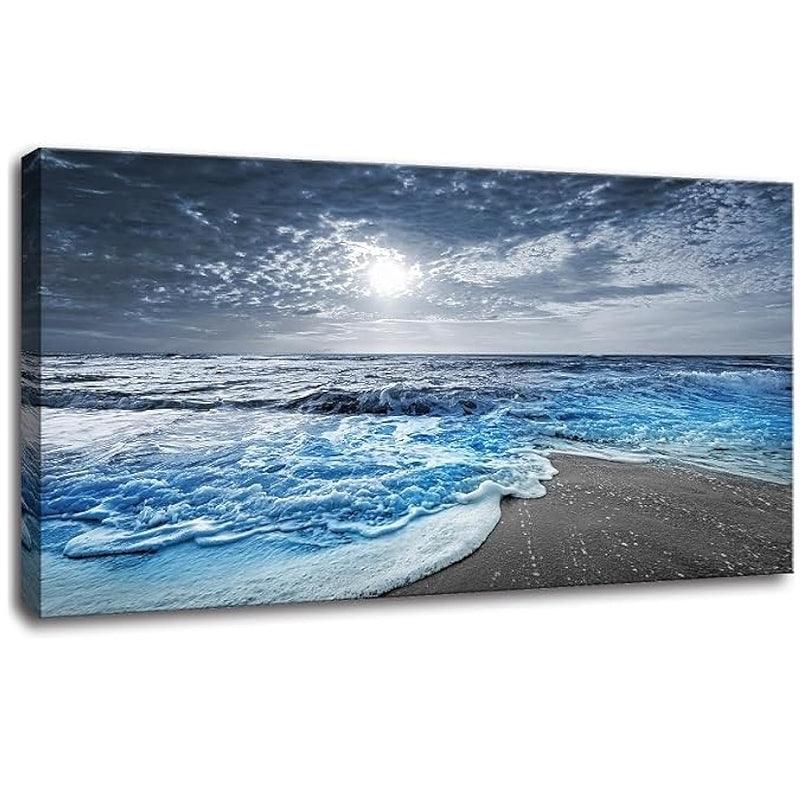 Umbrella Walk And Sea Wall Art-Original Frame