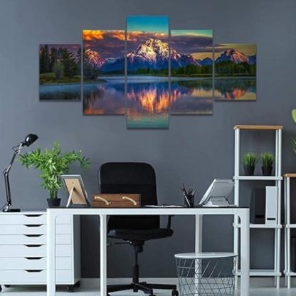 Mountain Grand Teton Canvas Paintings Posters-Original Frame