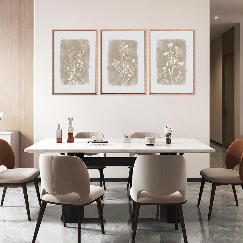 Boho Framed Canvas Wall Art Set Abstract Geometric Decor-Original Frame