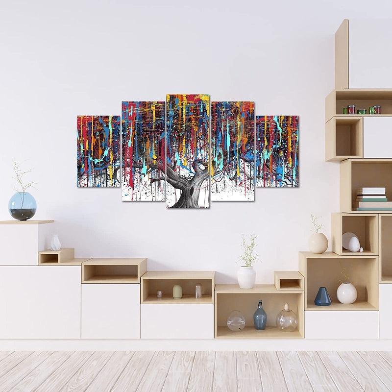 Abstract Large Tree Painting Canvas Art Set-Original Frame